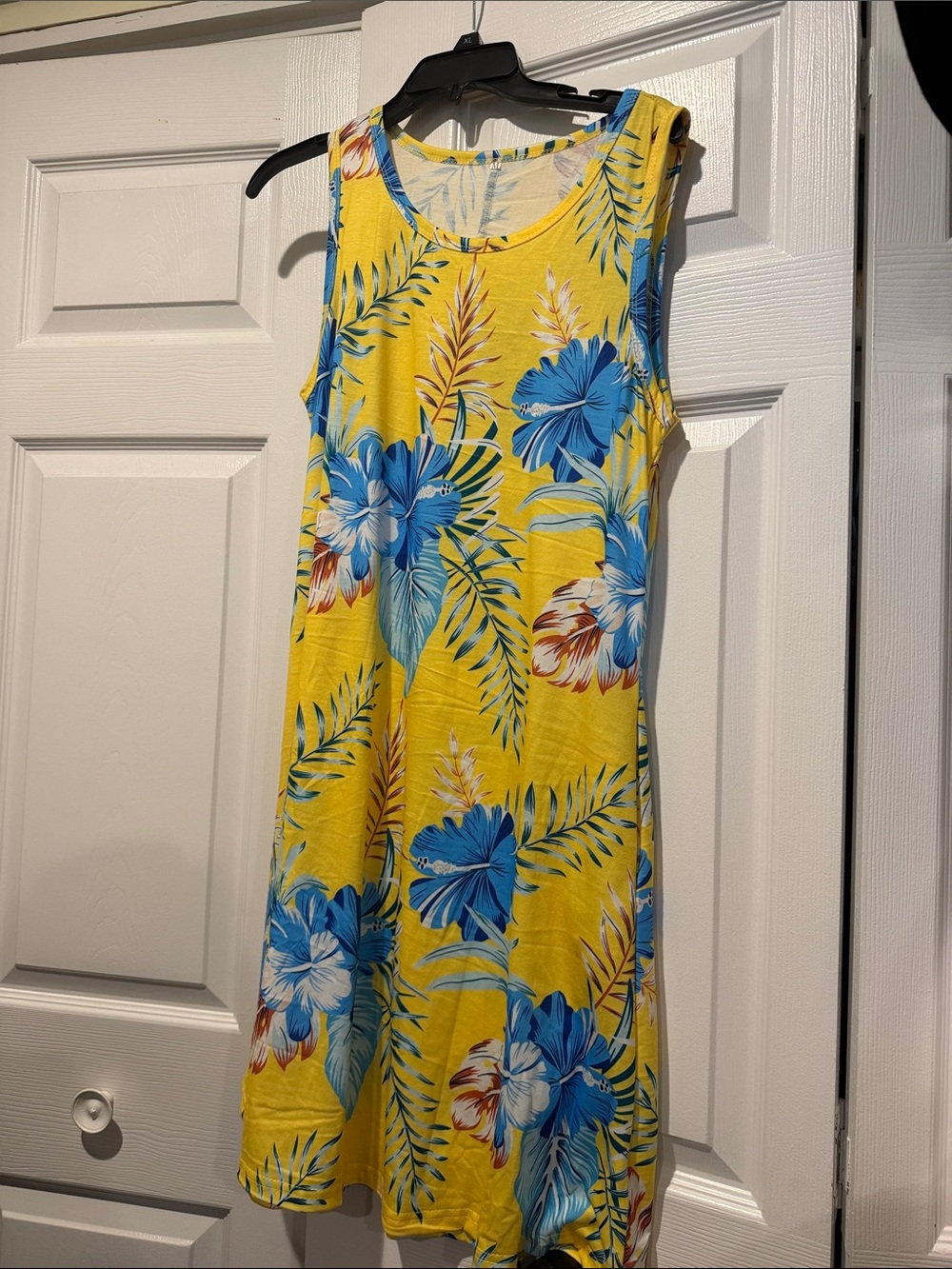 Sleeveless Yellow Tropical Floral Dress